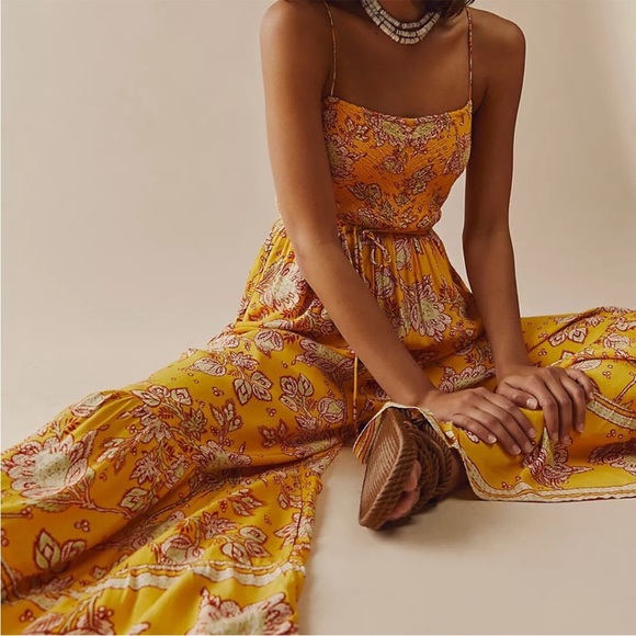 NEW Free People Little of Your Love Jumpsuit Yellow XS - Picture 2 of 4